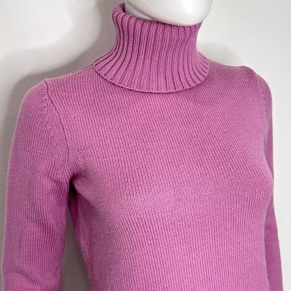 Theory Classic Wool Long Sleeve Turtleneck Sweater in Pink Women’s Size S - Picture 7 of 15